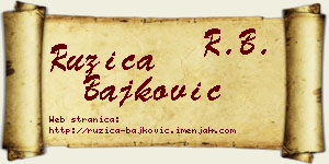 Ružica Bajković vizit kartica